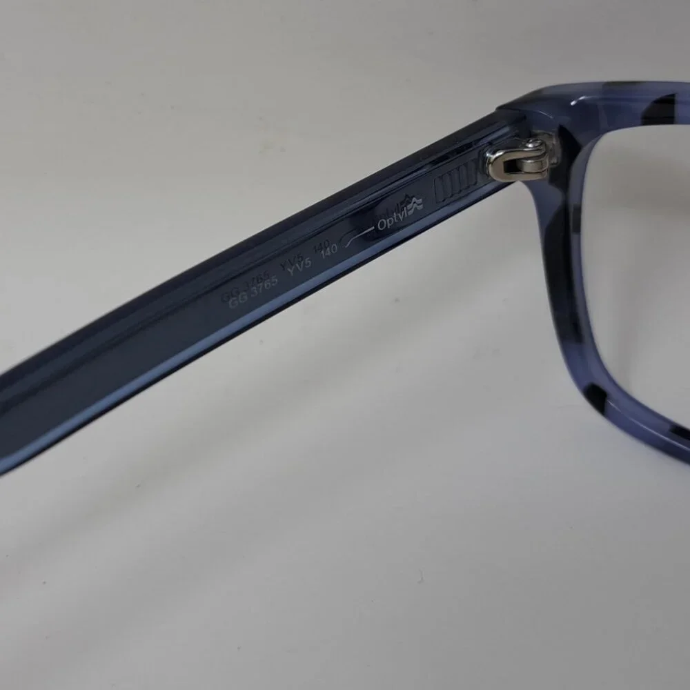 Gucci Eye Glasses Frames Blue Black Italy Square GG 3765 YV5 53mm 53-15-140